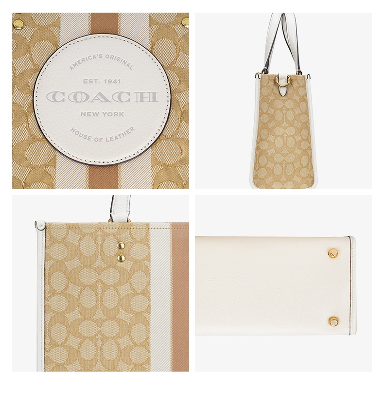 商品Coach|COACH 奥莱款中号女士织物配牛皮革单肩斜挎手提包 C8448IMDQC,价格¥2290,第7张图片详细描述