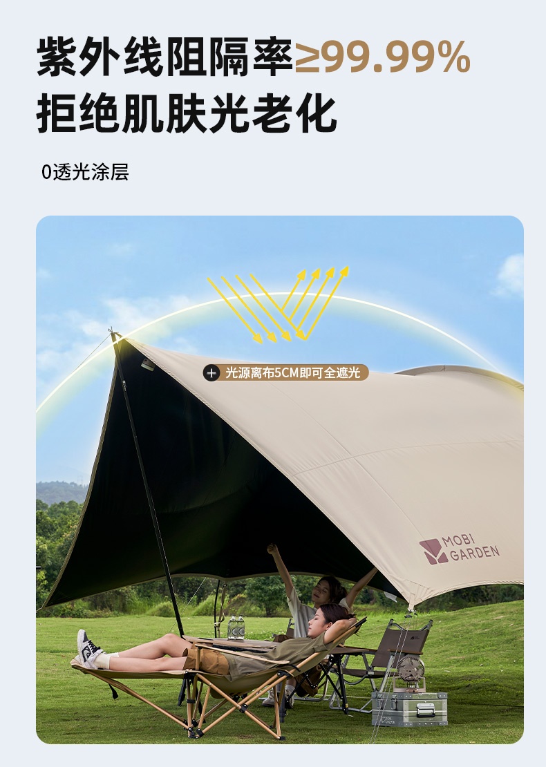 商品[国内直发] MobiGarden|黑胶天幕户外露营防雨防紫外线大尺寸隧道式牛津观庭,价格¥899,第19张图片详细描述