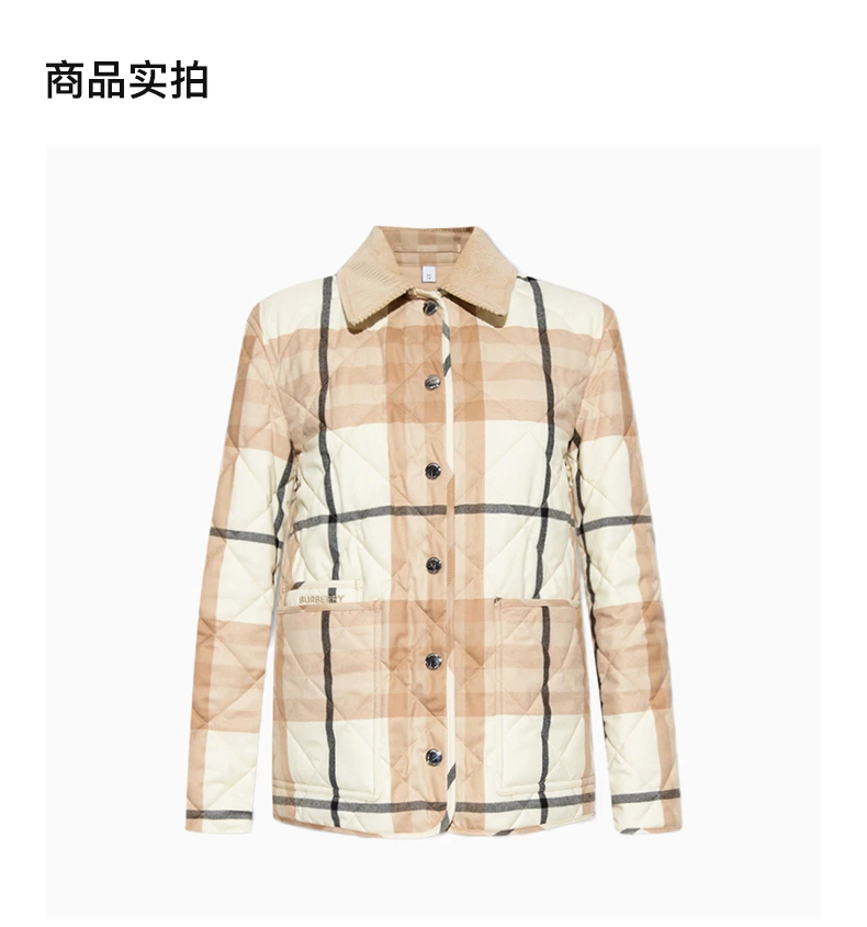 商品[国内直发] Burberry|BURBERRY 白色女士棉服 8055438,价格¥7878,第4张图片详细描述