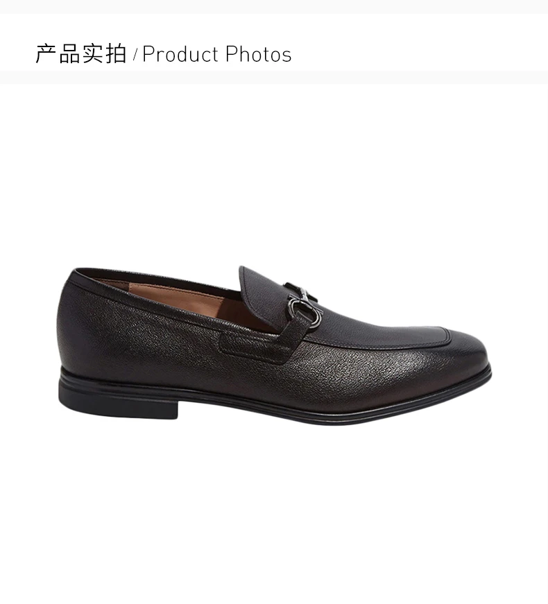 商品Salvatore Ferragamo|Salvatore Ferragamo 菲拉格慕 男士黑色小牛皮乐福鞋 02-C041-726482,价格¥3570,第4张图片详细描述