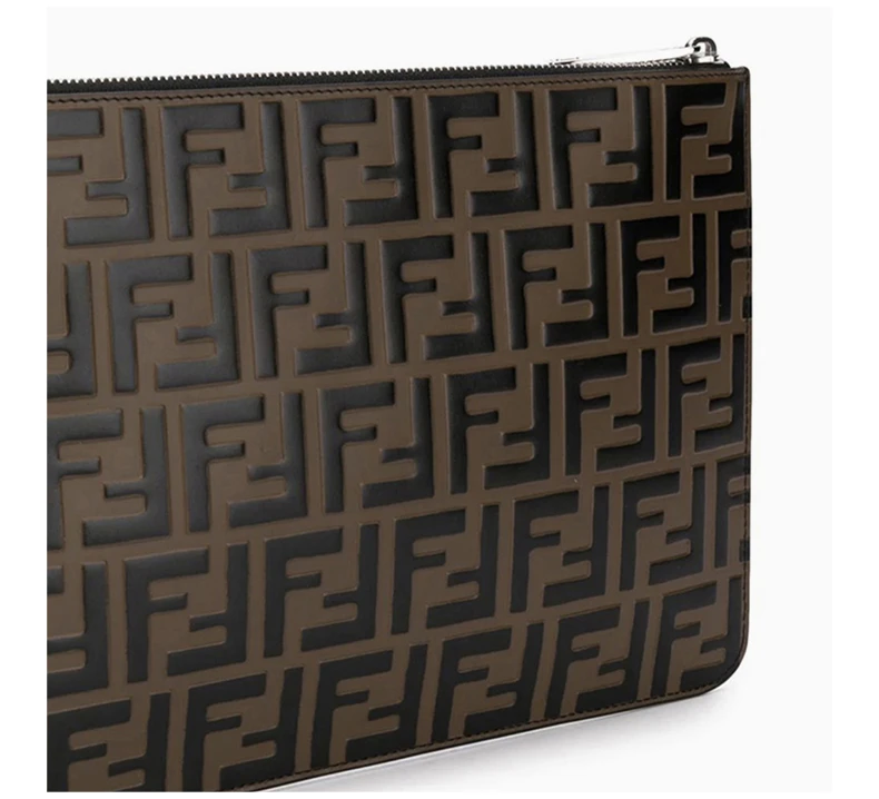 商品Fendi|Fendi 芬迪 男士黑褐色拼接手拿包 7N0078-A5TL-F0H3C,价格¥4600,第3张图片详细描述