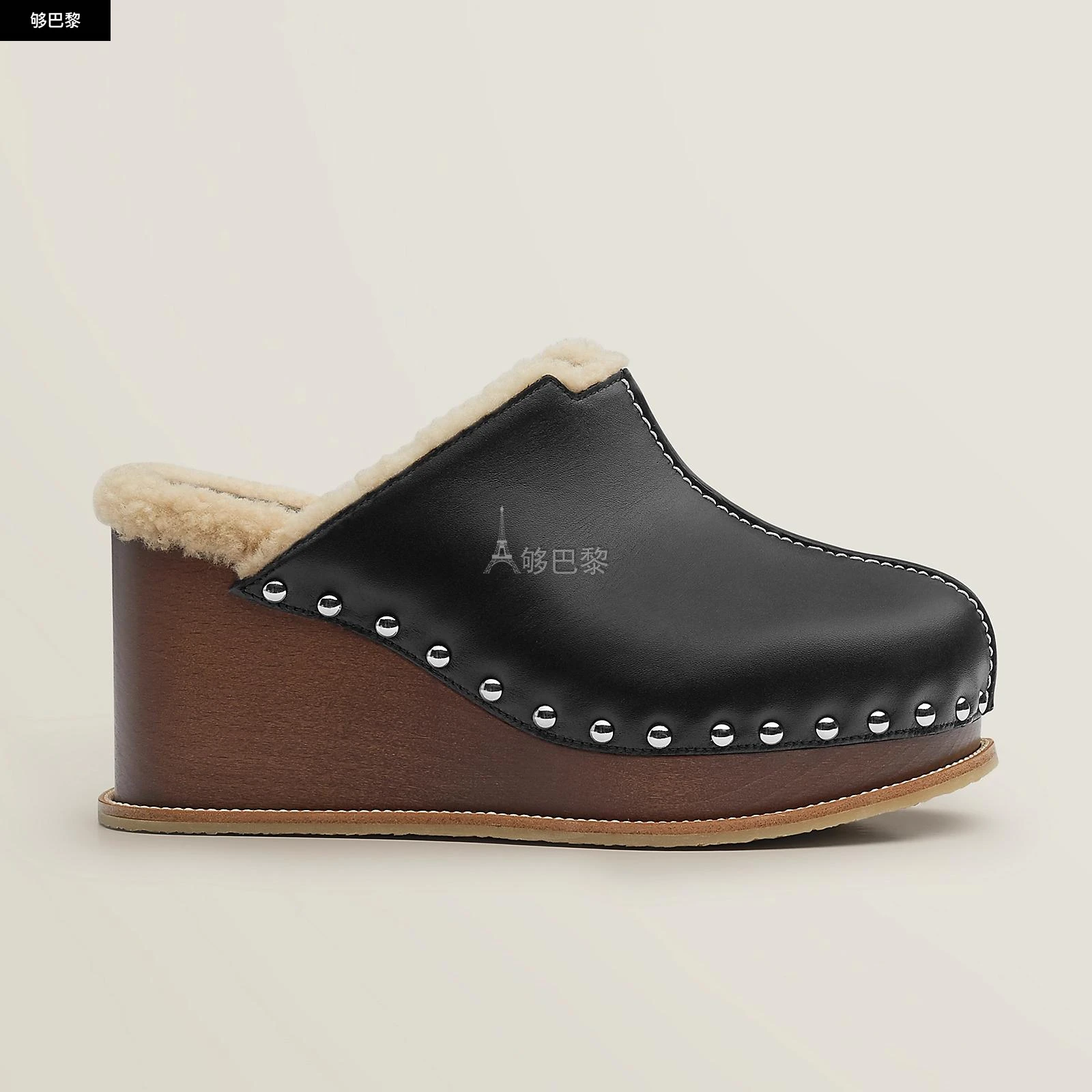 商品Hermes|包邮包税【预售7天发货】 HERMES爱马仕 24春夏 女士 厚底鞋 Mules Earth H221049Z 01370,价格¥8020,第4张图片详细描述