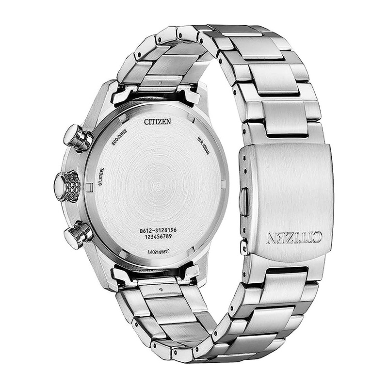 商品Citizen|Citizen 23新款 男士银色不锈钢精钢表带绿色表盘腕表43mm,价格¥1608,第4张图片详细描述