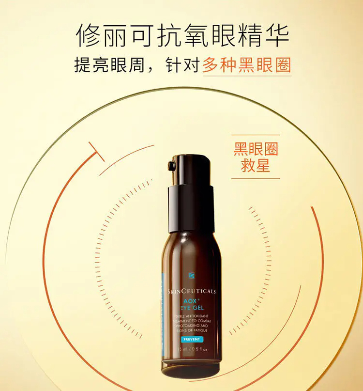 商品SkinCeuticals|修丽可焕活修护眼部精华凝露15ml精华液提亮眼周改善细纹淡化黑眼圈【香港直邮】,价格¥536,第4张图片详细描述