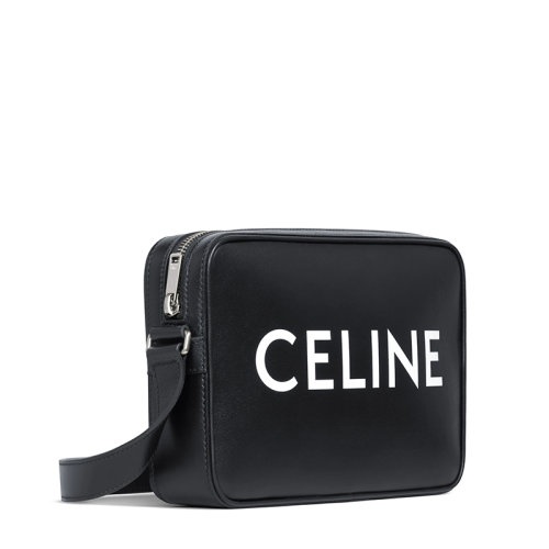 商品Celine|【包税】CELINE/赛琳    MESSENGER系列 男士中号黑色光滑小牛皮徽标印花拉链开合单肩斜挎包194503DOT.38SI,价格¥9780,第4张图片详细描述