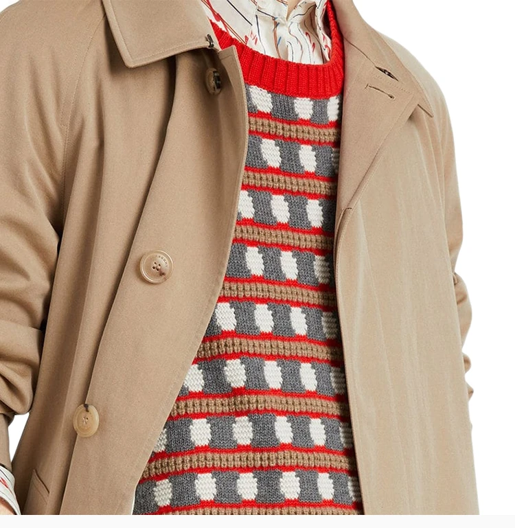 商品[国内直发] Burberry|Burberry 博柏利 男士卡其色长款风衣 8001228,价格¥9458,第8张图片详细描述