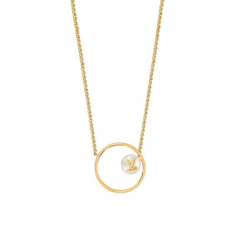 商品Louis Vuitton|【预售十天】路易威登 23新款ECLIPSE PEARLS女士金色圈环金属项链,价格¥4162,第2张图片详细描述