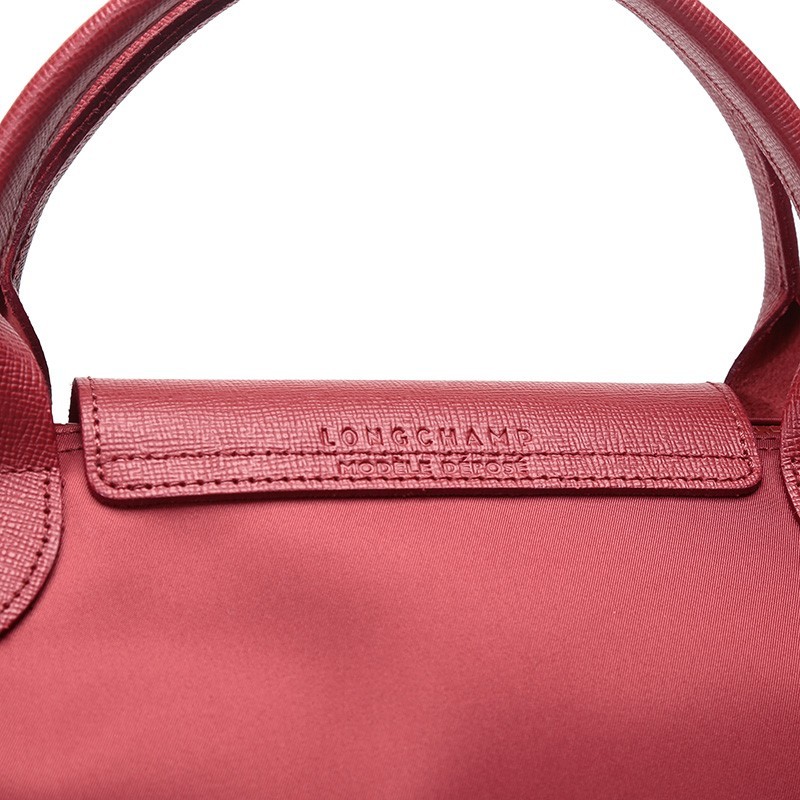 商品[国内直发] Longchamp|珑骧LONGCHAMP 奢侈品 女士Le Pliage Neo系列红色大号加厚帆布配牛皮革斜挎手提饺子包,价格¥635,第1张图片详细描述
