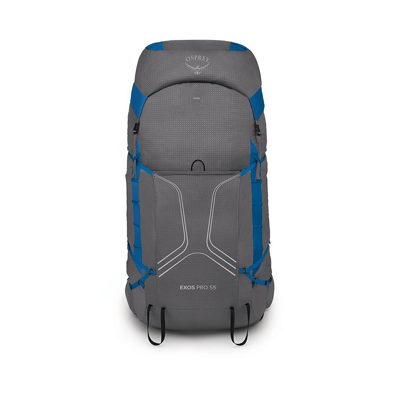 商品Osprey|Osprey小鹰EXOS飘逸系列男士专业多功能登山徒步双肩包55L 灰色,价格¥2123,第2张图片详细描述