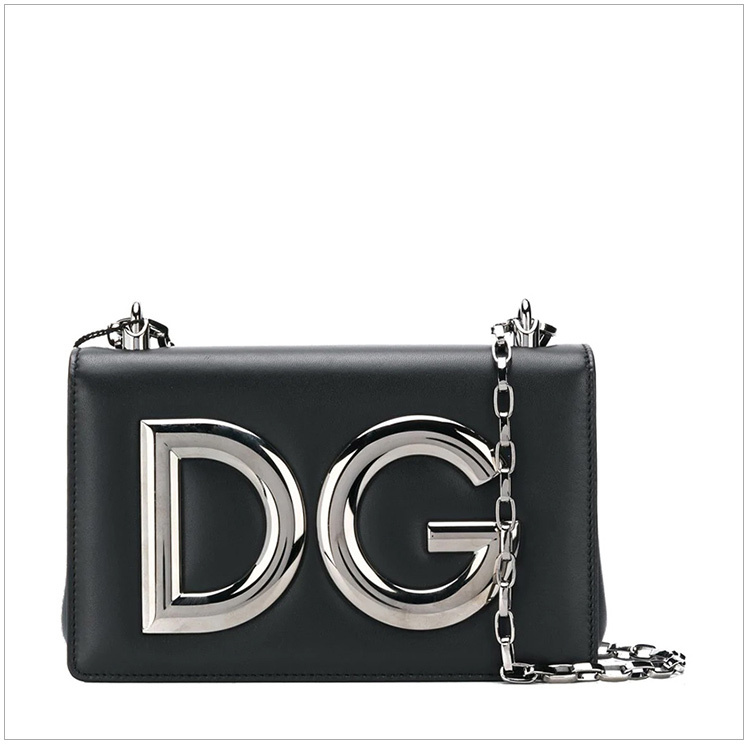 商品Dolce & Gabbana|Dolce&Gabbana 杜嘉班纳 女士黑色LOGO翻盖链条包单肩包 BB6498-AI198-80999,价格¥4643,第6张图片详细描述