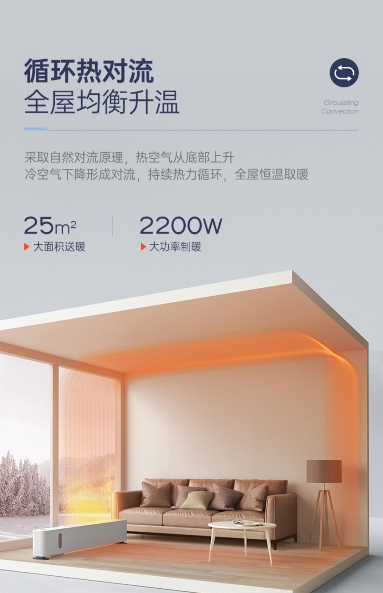 商品[国内直发] Morphy Richards|踢脚线取暖器家用冬天石墨烯电暖气大面积全屋房间浴室暖风机MR2026,价格¥797,第27张图片详细描述