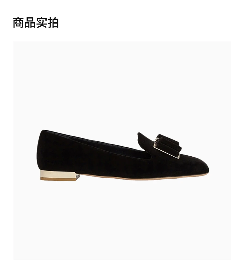 商品Salvatore Ferragamo|SALVATORE FERRAGAMO 女士黑色平底船鞋 01-R506-733784,价格¥3251,第3张图片详细描述