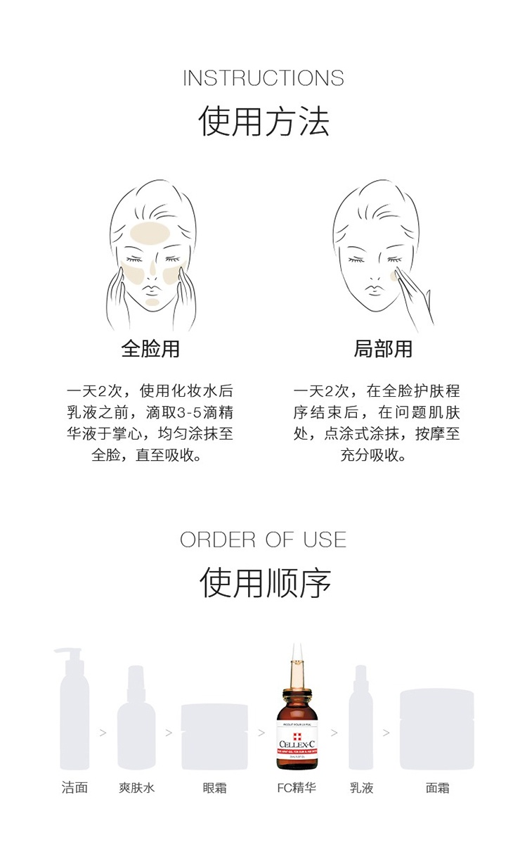 商品Cellex-C|Cellex-C仙丽施FC左旋VC面部御斑精华液25ml 去黄提亮,价格¥547,第8张图片详细描述