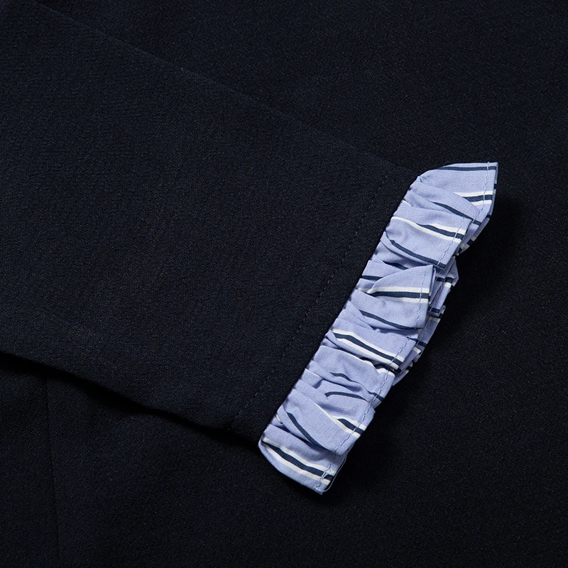 商品[国内直发] Sandro|SANDRO 女士深蓝色棉质连衣裙 R130091P-MULTI,价格¥638,第9张图片详细描述