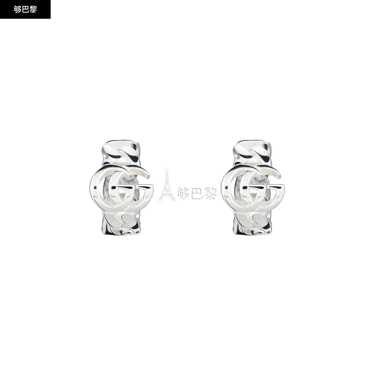 商品Gucci|【预售】 古驰 24秋冬 男士 耳环 GG MARMONT系列圈形耳环 815190 J8400 8106,价格¥5640,第3张图片详细描述
