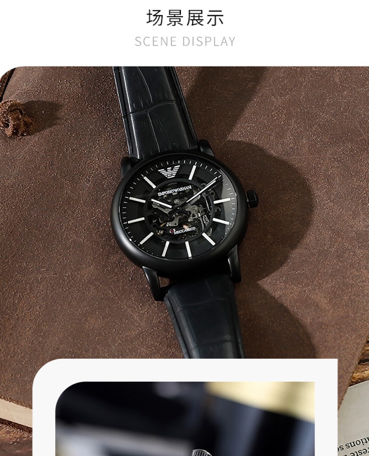 商品[国内直发] Emporio Armani|Armani阿玛尼旗舰店黑武士手表男士运动型 潮流镂空机械表AR60008,价格¥1699,第4张图片详细描述