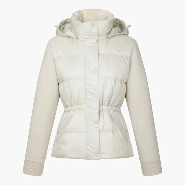 商品【预售商品15天发货】 DESCENTE|高尔夫系列女性针织混合中长款羽绒服时尚保暖 DO42WFKOO2-LBGG,价格¥2027,第12张图片详细描述