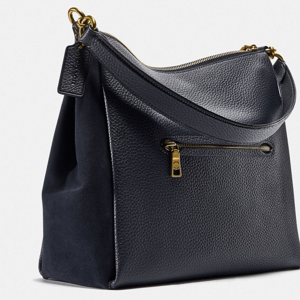 商品[国内直发] Coach|蔻驰女包奢侈品 女士专柜款藏青色荔�枝皮手提单肩斜挎包礼物送女友大号 4609 B4BHP,价格¥2066,第9张图片详细描述