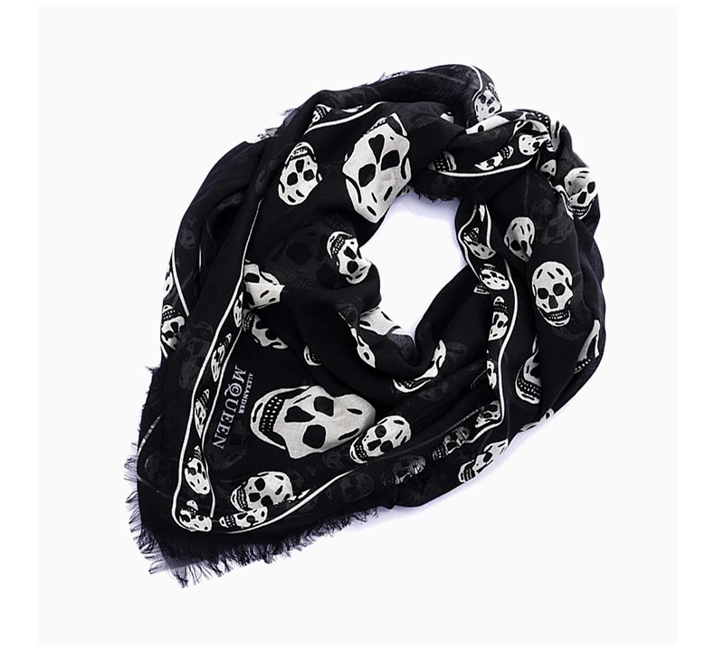 商品Alexander McQueen|ALEXANDER MCQUEEN 黑色男士围巾 110640-4943Q-1078,价格¥1372,第3张图片详细描述