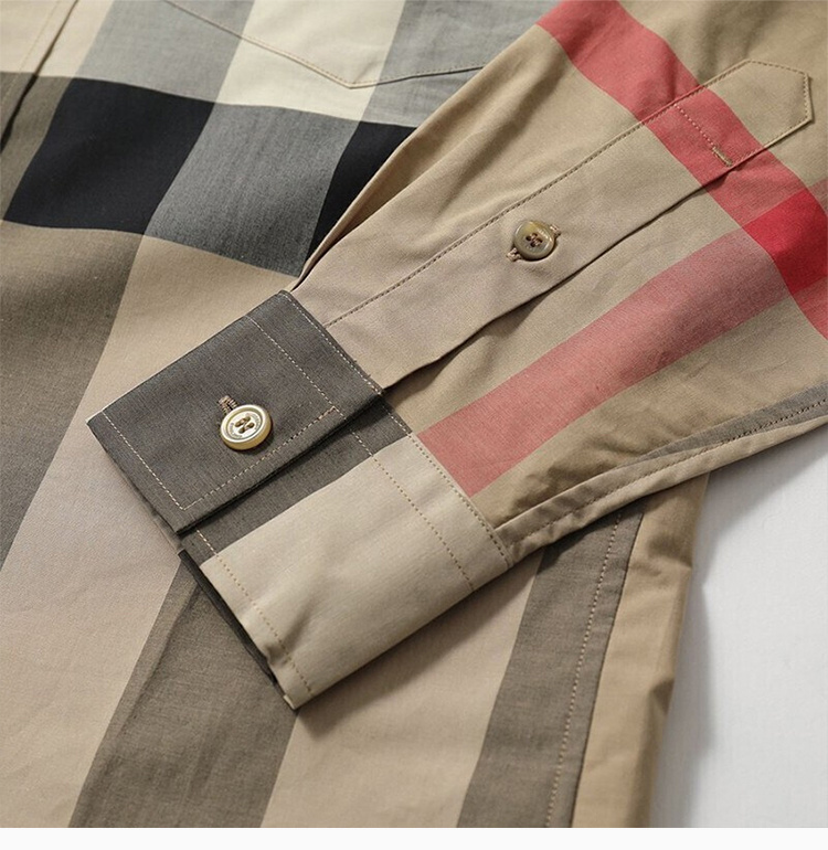 商品[国内直发] Burberry|BURBERRY 博柏利 经典长袖格纹男士衬衫 8010213,价格¥2462,第9张图片详细描述