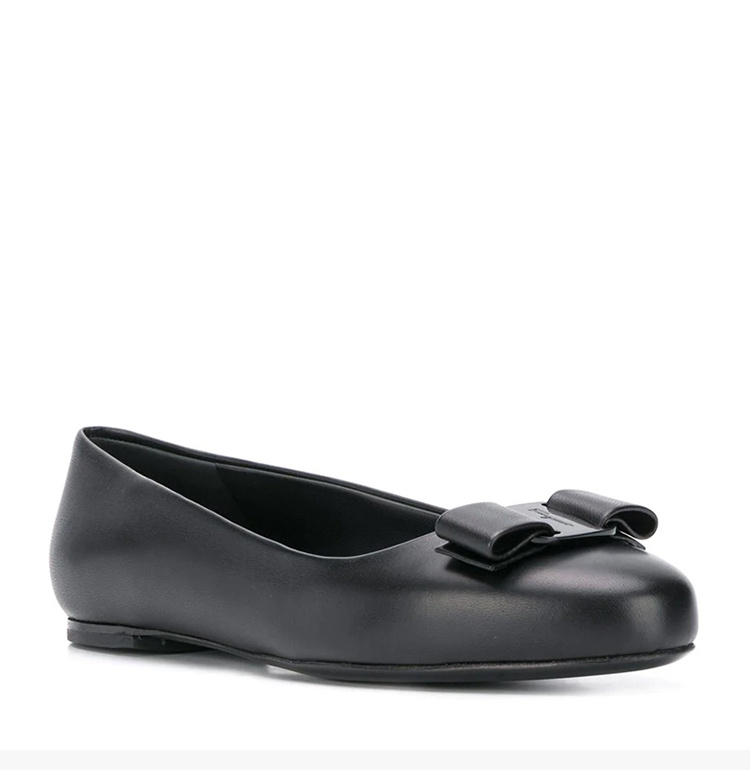 商品Salvatore Ferragamo|Salvatore Ferragamo 菲拉格慕 女士黑色皮革平底鞋 01-M621-720395,价格¥3068,第8张图片详细描述