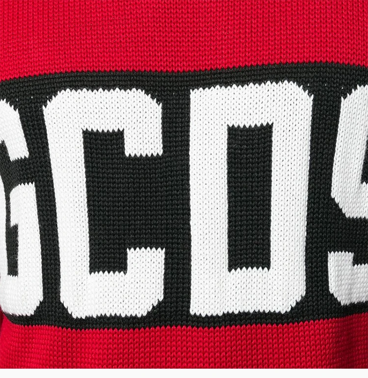 商品GCDS|GCDS 黑色拼红色男士连帽针织衫 CC94M020200-RED,价格¥882,第8张图片详细描述