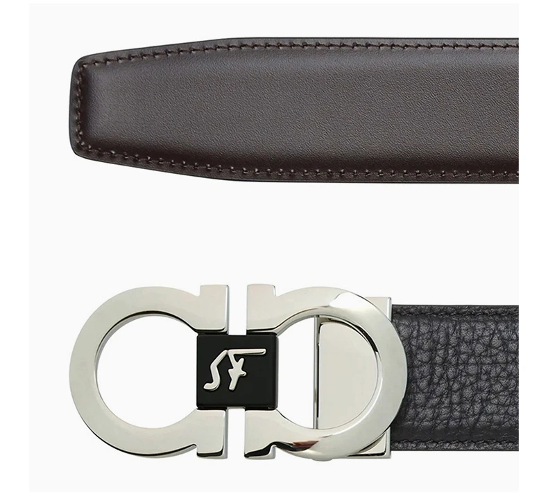 商品Salvatore Ferragamo|SALVATORE FERRAGAMO 男士黑色牛皮双面可调节腰带 67-0051-745866【包装随机，部分无包装盒】,价格¥2509,第5张图片详细描述