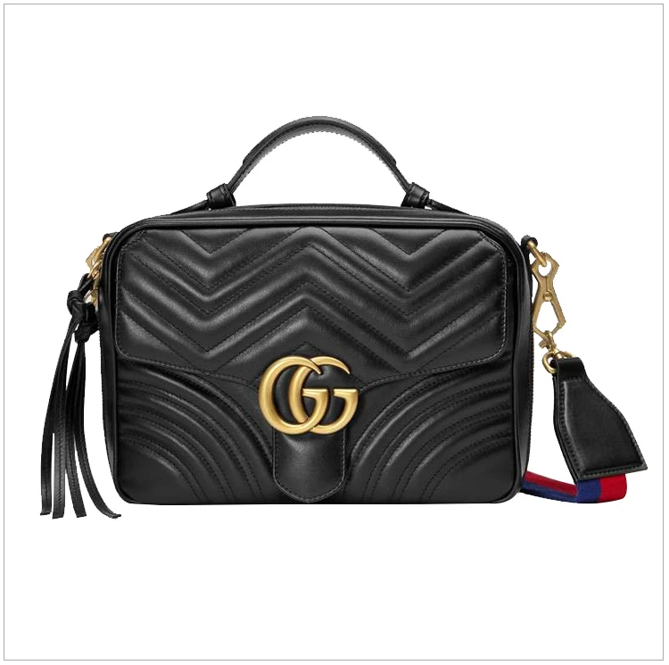 商品[国内直发] Gucci|GUCCI 古驰 女士黑色皮革单肩手提挎包 498100-DTDPT-8975,价格¥18726,第3张图片详细描述