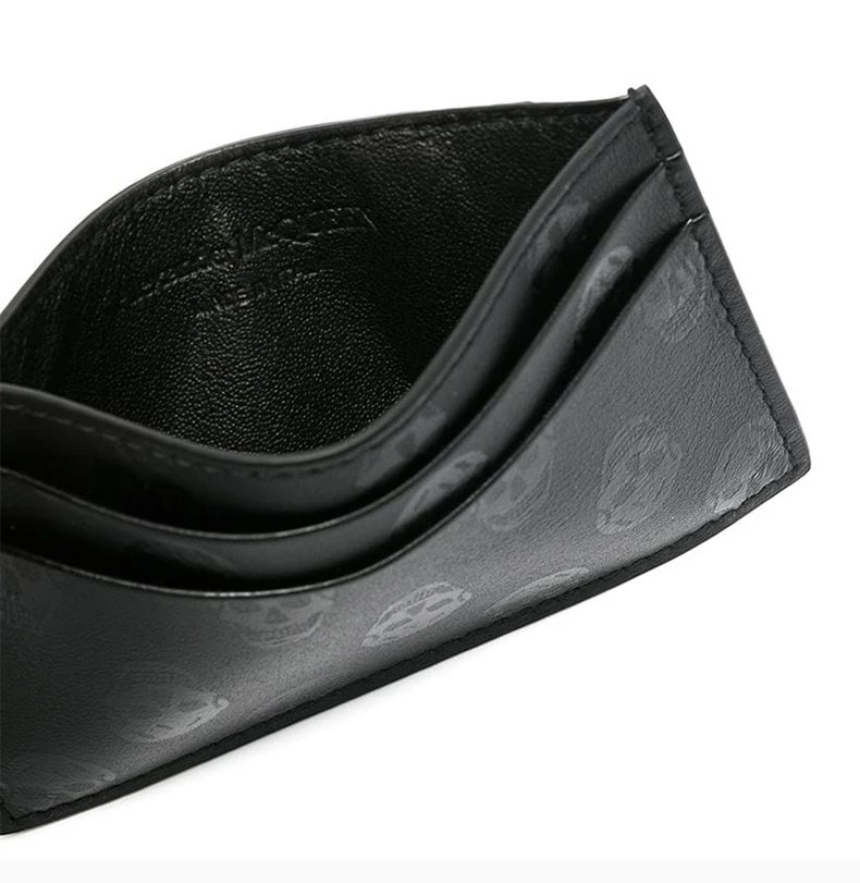 商品Alexander McQueen|ALEXANDER MCQUEEN 亚历山大·麦昆 男士黑色小牛皮短款钱夹 602144-1AAAN-1000,价格¥682,第7张图片详细描述