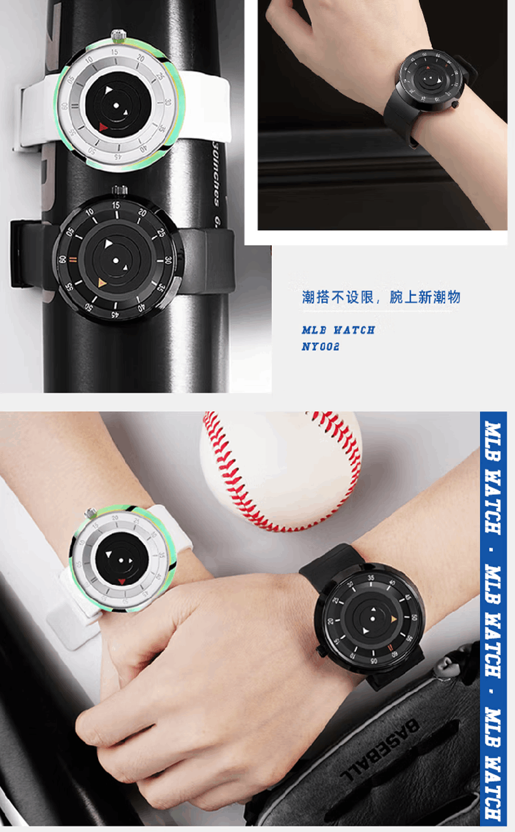 商品[国内直发] MLB|潮流创意个性无指针概念防水石英表女手表NY002-3,价格¥536,第11张图片详细描述