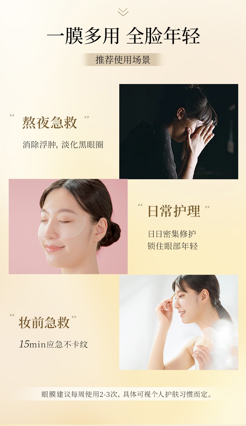 商品AXXZIA|AXXZIA晓姿4D金字塔眼膜抗糖保湿眼袋泪沟紧致提拉淡纹60片,价格¥486,第14张图片详细描述