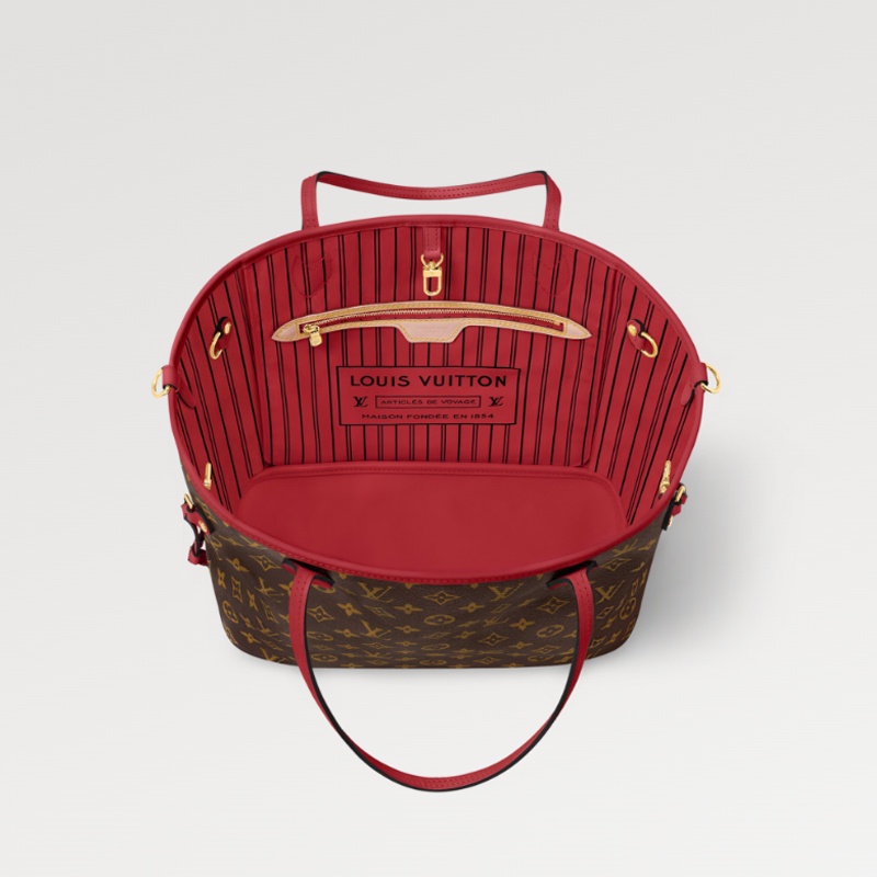商品Louis Vuitton|【预售十天】路易威登NEVERFULL BANDOULIÈRE INSIDE OUT 红色中号手袋可拆卸肩带M12708,价格¥16629,第5张图片详细描述