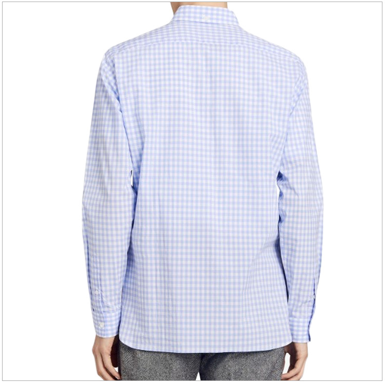 商品Burberry|Burberry 博柏利 男士格纹淡蓝色衬衫 4054166,价格¥1309,第9张图片详细描述