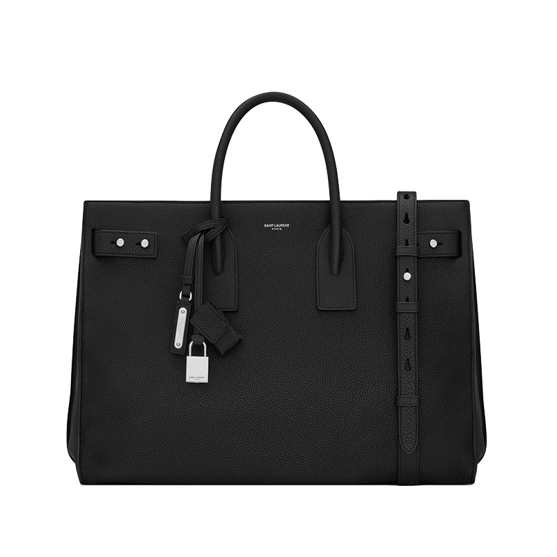 商品Yves Saint Laurent|SAINT LAURENT PARIS/圣罗兰 新款THIN LARGE 男士黑色粒纹面皮革大号日常手提包 631526DTI0E1000,价格¥22930,第2张图片详细描述