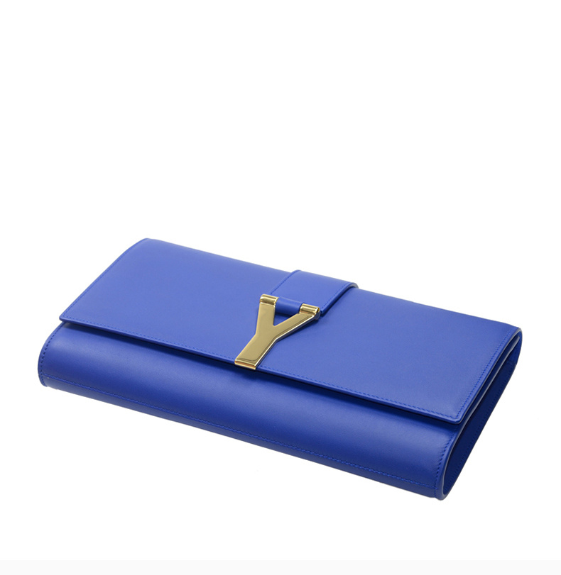 商品Yves Saint Laurent|YSL 圣罗兰 女士蓝色牛皮金属装饰手拿包 311213-BJ50J-4331,价格¥3593,第9张图片详细描述