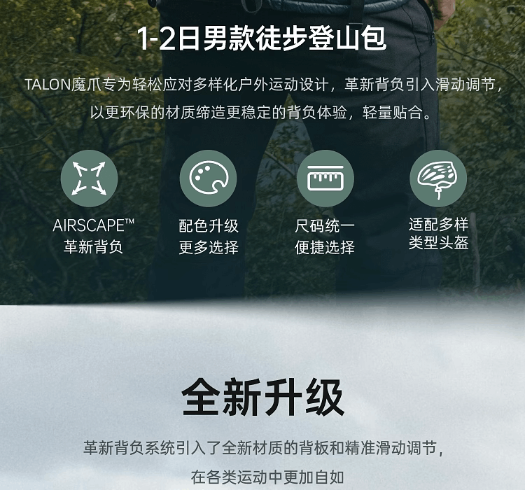 商品Osprey|Talon 魔爪22L登山旅行双肩包男款小鹰户外徒步多功能环保背包25年新品（香港仓发货）,价格¥1181,第2张图片详细描述
