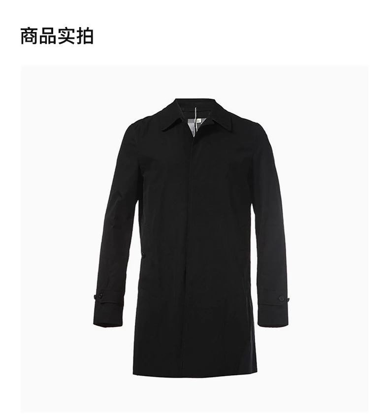 商品[国内直发] Burberry|BURBERRY 黑色男士大衣 3934608,价格¥11297,第4张图片详细描述