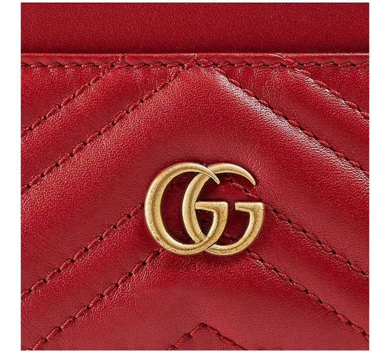 商品[国内直发] Gucci|GUCCI 古驰 女士红色双GMarmont卡包 443127-DTD1T-6433,价格¥1889,第6张图片详细描述