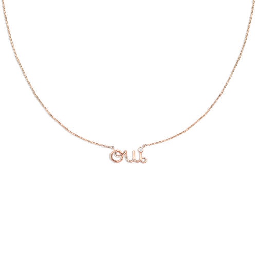 商品Dior|DIOR/迪奥 20Oui系列 18K金玫瑰金经典OUI字镶钻项链 JOUI95035_0000,价格¥11618,第2张图片详细描述