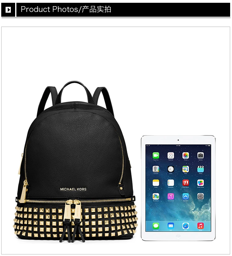 商品Michael Kors|MICHAEL KORS 黑色女士双肩包 30S5GEZB5L-BLACK,价格¥1628,第4张图片详细描述