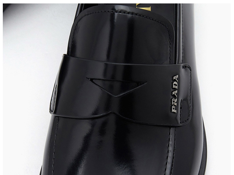 商品[国内直发] Prada|Prada 普拉达 男士黑色皮革乐福鞋 2DB178-P39-F0002,价格¥5216,第10张图片详细描述