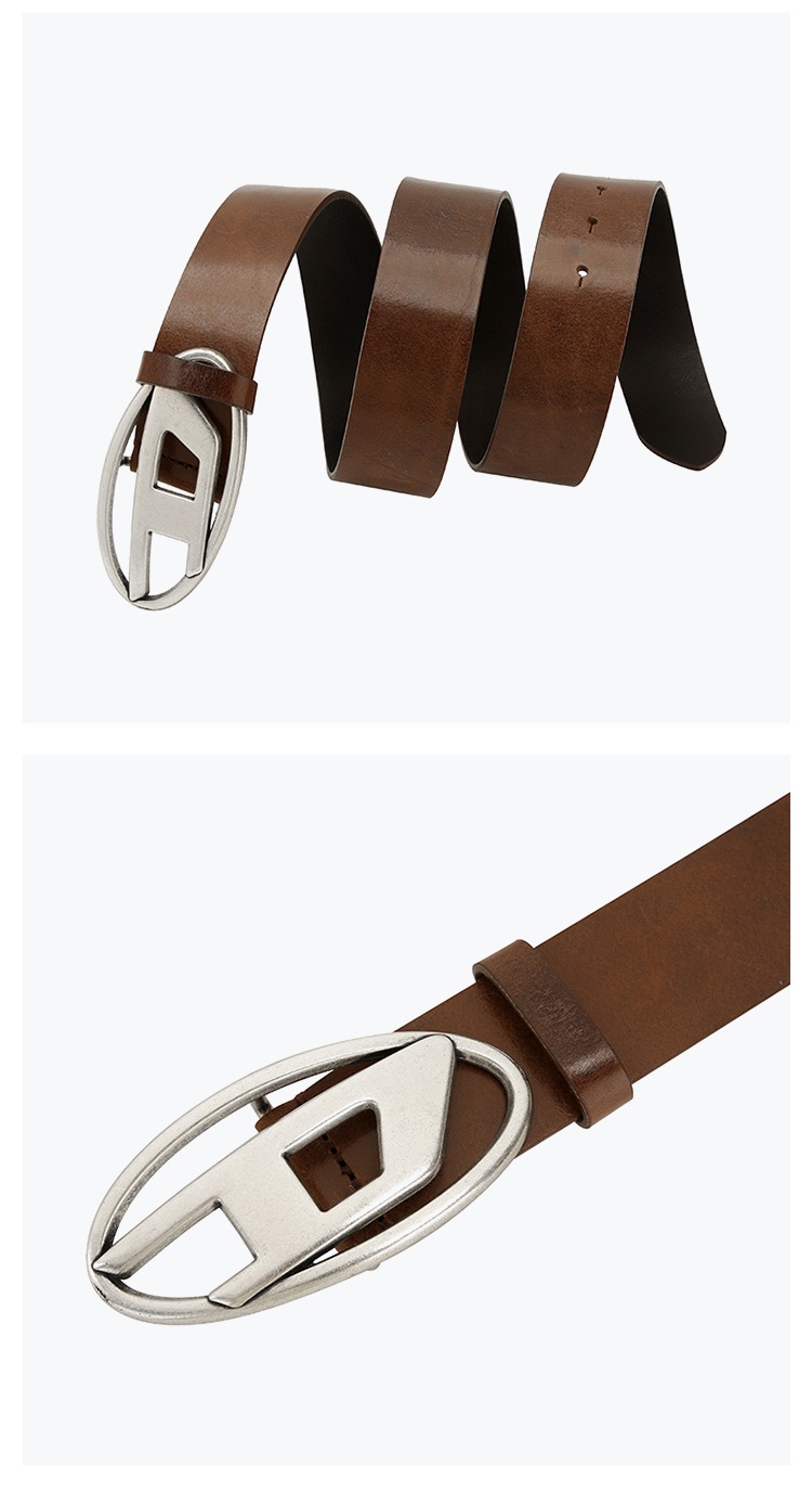 商品[国内直发] Diesel|DIESEL迪赛 OVAL-D LOGO经典系列 春夏新品 别致平滑扣 皮带 男女同款情侣款 棕色 宽4cm,价格¥884,第11张图片详细描述