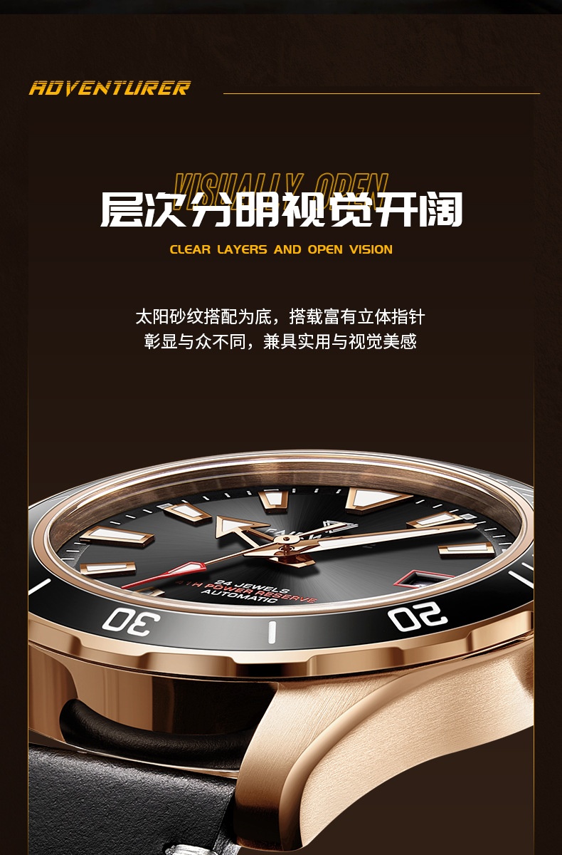 商品[国内直发] Mark Fairwhale|马克华菲新款男士户外登山表 高端防水夜光机械腕表手表,价格¥694,第5张图片详细描述