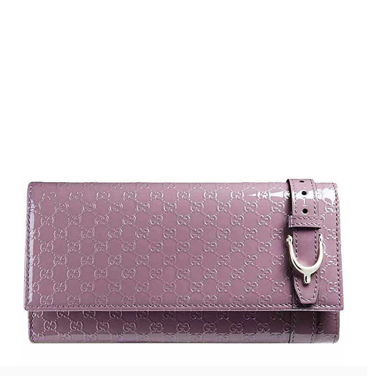 商品[国内直发] Gucci|GUCCI 女士浅紫色漆皮零钱包 309760-AV13G-5034,价格¥3786,第5张图片详细描述