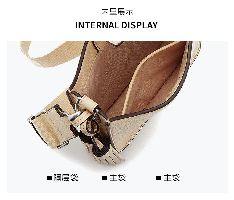 商品[国内直发] Tory Burch|托里·伯奇TORY BURCH  奢侈品 TB女士THEA米色皮质时尚流苏单肩斜挎包 84774-122,价格¥2650,第8张图片详细描述