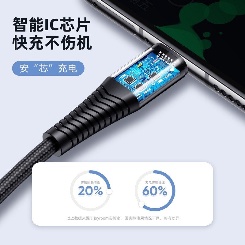 商品[国内直发] JOYROOM|机乐堂 S-1230G4三合一数据线苹果iphone安卓type-c手机快充充电器线一拖三usb华为 黑色,价格¥66,第4张图片详细描述