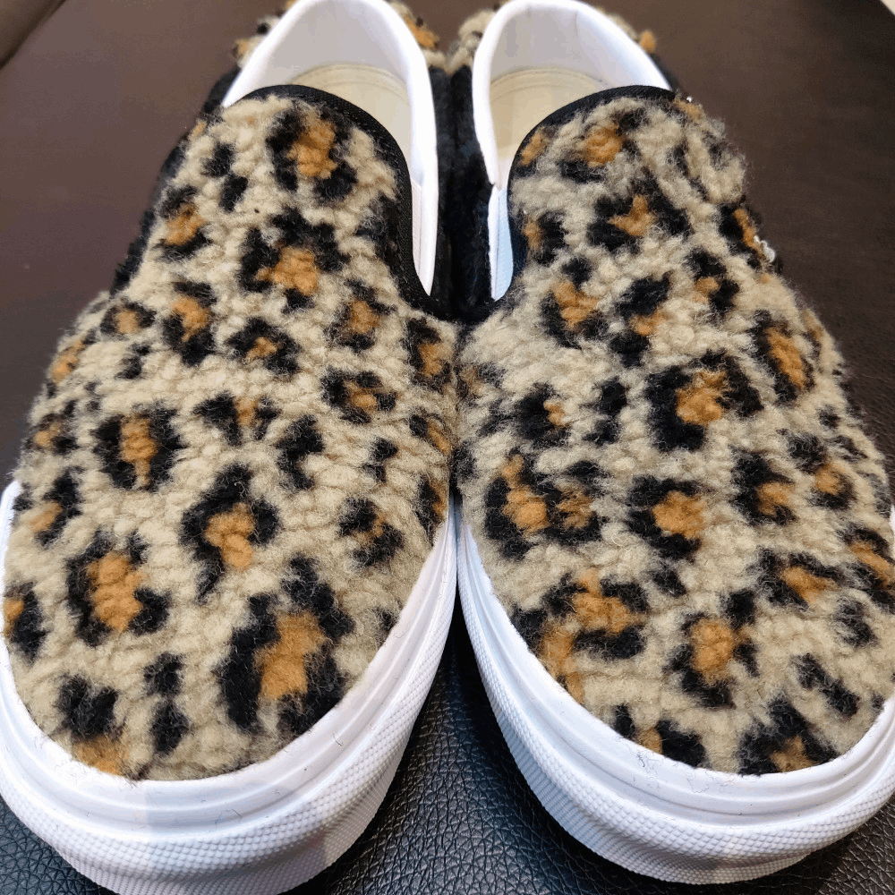 商品Vans|【韩国直邮|包邮包税】万斯 Slip-On 59 # Sherpa #男女通用鞋 # leopard/black (VN0A38GU6BX),价格¥358,第4张图片详细描述