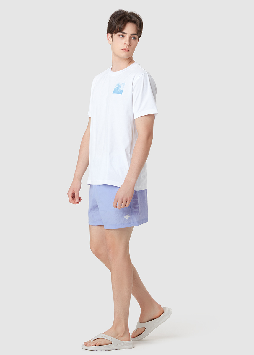 商品DESCENTE|【享贝家】DESCENTE 迪桑特 字母运动休闲短裤 男款 黑白花纹 SN223EHP59（现采购商品，下单后12天内发货）,价格¥508,第2张图片详细描述
