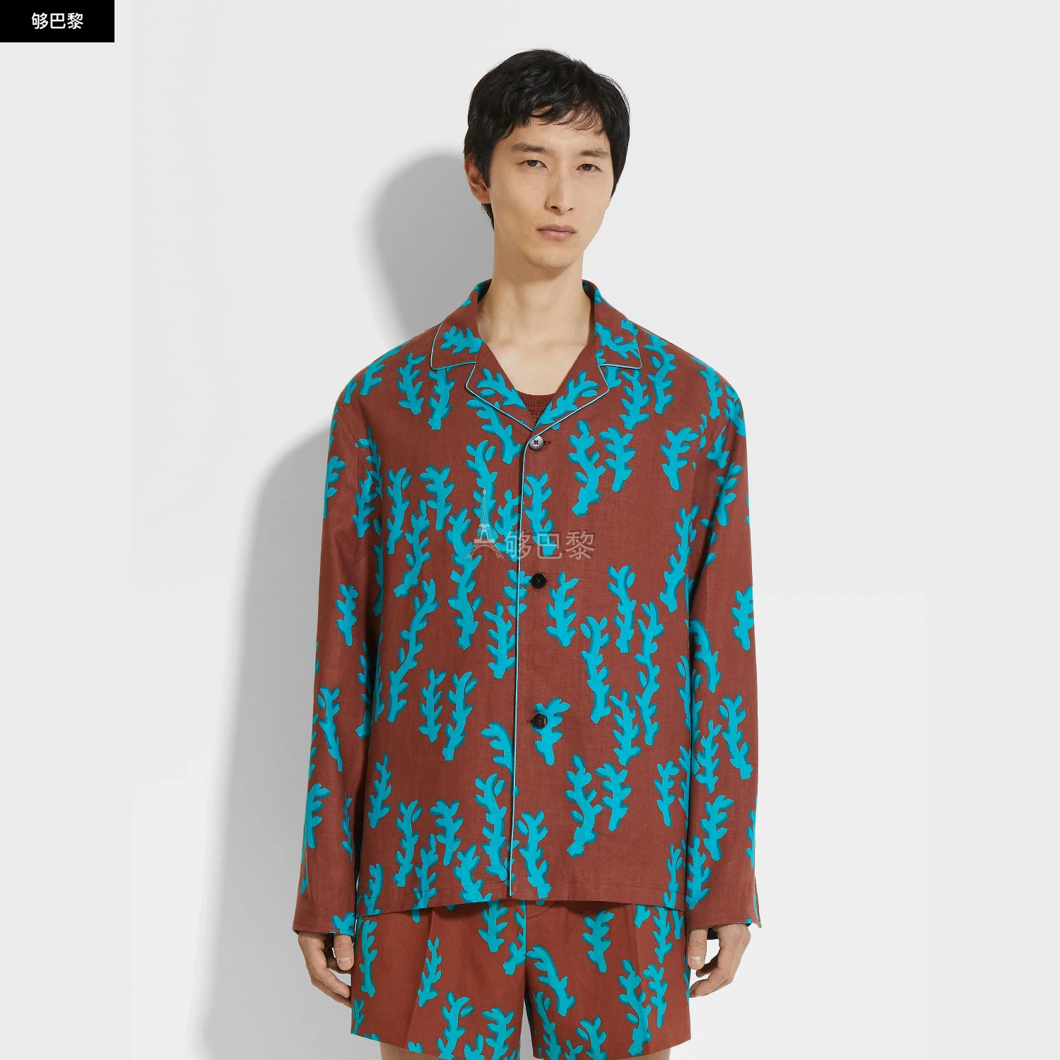 商品Zegna|【预售】 杰尼亚 25春夏 男士 长袖衬衫 Red Linen Shirt NPC50-009-619 ,价格¥24423,第6张图片详细描述