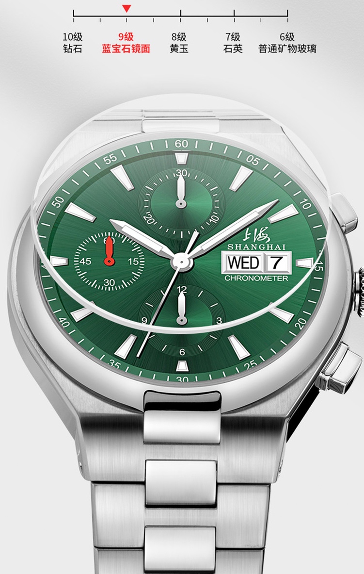 商品[国内直发] SHANGHAI WATCH|大都会系列 见证者 自动上链计时码表男士腕表,价格¥5397,第8张图片详细描述